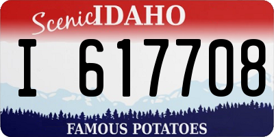 ID license plate I617708