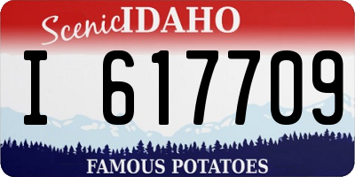 ID license plate I617709