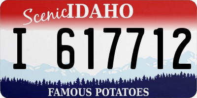 ID license plate I617712