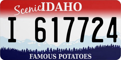 ID license plate I617724