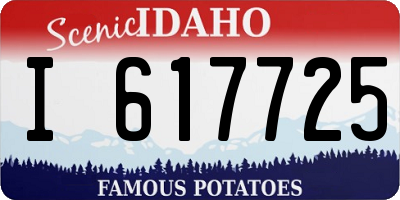 ID license plate I617725