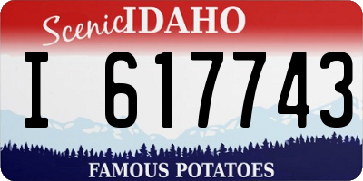 ID license plate I617743