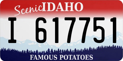 ID license plate I617751
