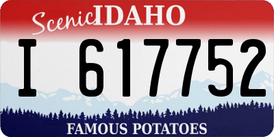 ID license plate I617752