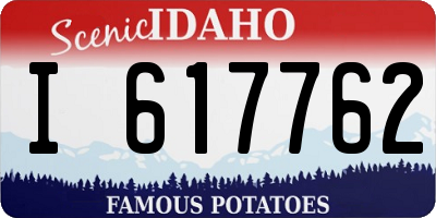 ID license plate I617762