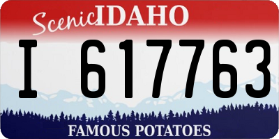 ID license plate I617763