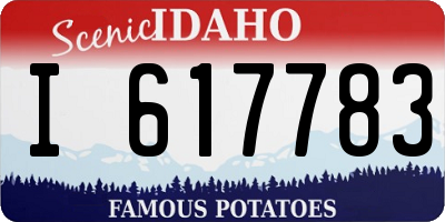 ID license plate I617783