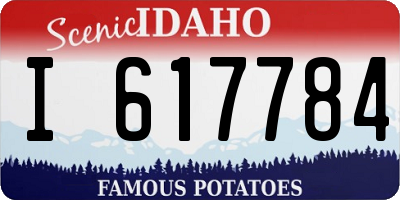 ID license plate I617784