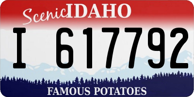 ID license plate I617792