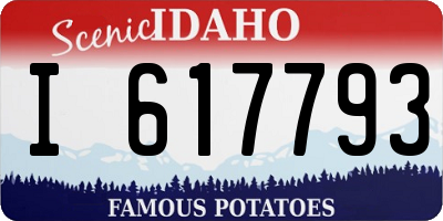 ID license plate I617793