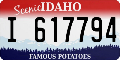 ID license plate I617794