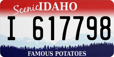 ID license plate I617798