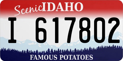 ID license plate I617802