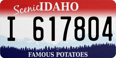 ID license plate I617804