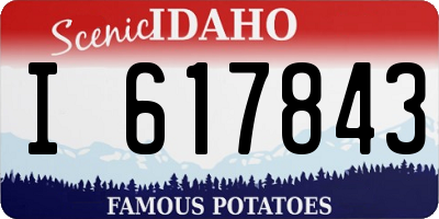 ID license plate I617843