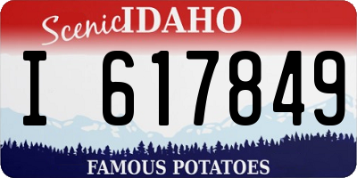 ID license plate I617849