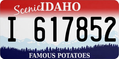 ID license plate I617852