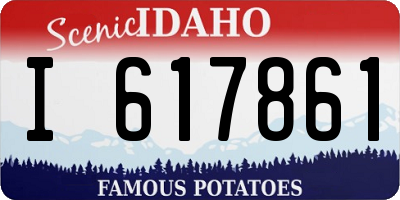 ID license plate I617861