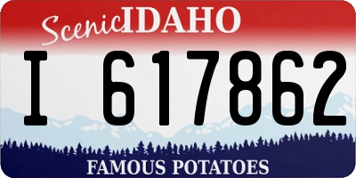 ID license plate I617862