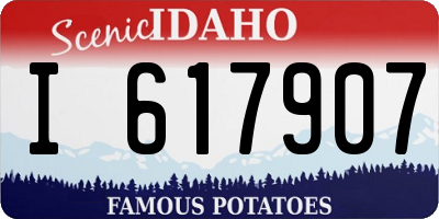 ID license plate I617907