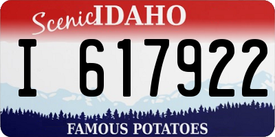 ID license plate I617922