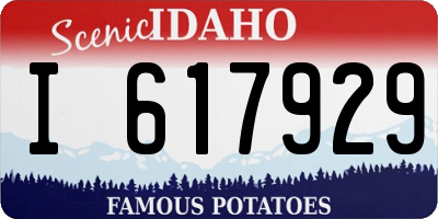 ID license plate I617929