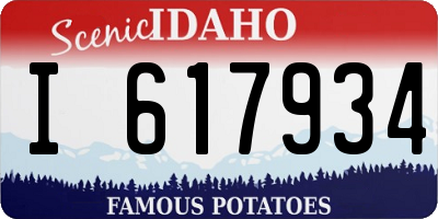 ID license plate I617934