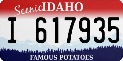 ID license plate I617935