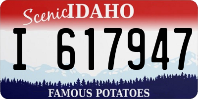 ID license plate I617947