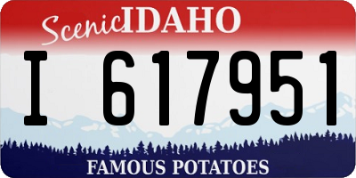 ID license plate I617951