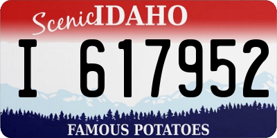 ID license plate I617952