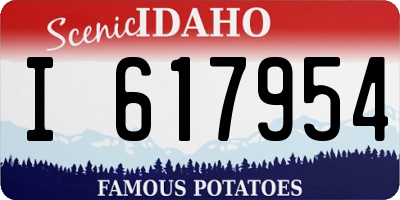 ID license plate I617954