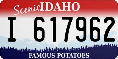 ID license plate I617962