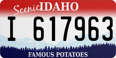 ID license plate I617963