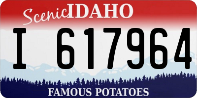 ID license plate I617964
