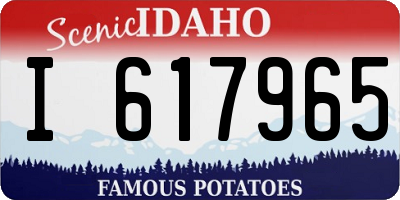 ID license plate I617965
