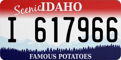 ID license plate I617966