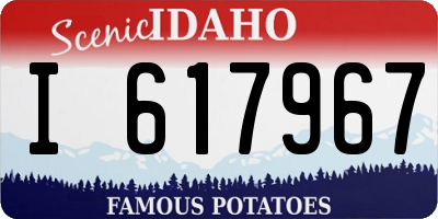 ID license plate I617967
