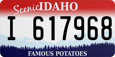 ID license plate I617968