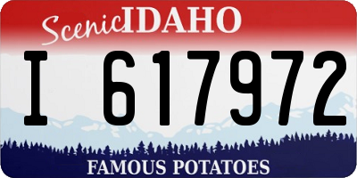 ID license plate I617972