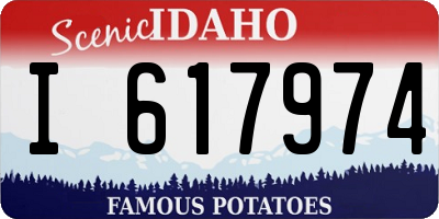 ID license plate I617974