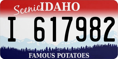 ID license plate I617982