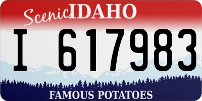 ID license plate I617983