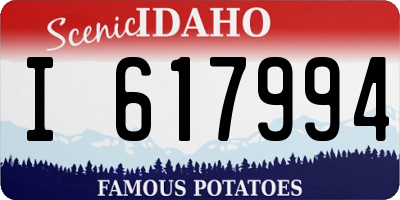 ID license plate I617994