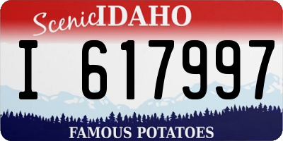 ID license plate I617997