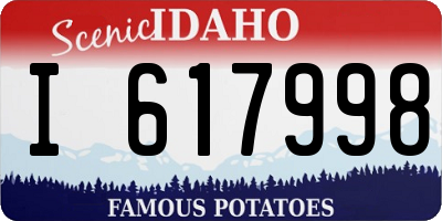 ID license plate I617998