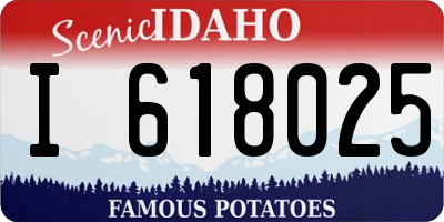ID license plate I618025