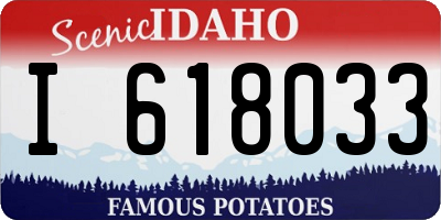 ID license plate I618033