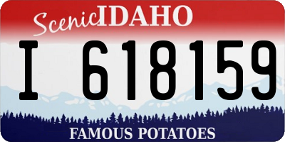 ID license plate I618159