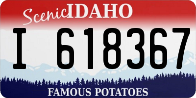 ID license plate I618367